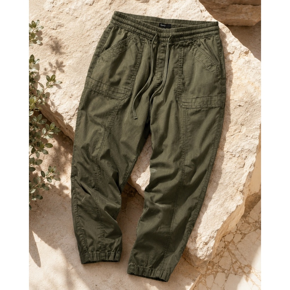 Supplies by Unionbay Women Olive Green Cotton Tencel Jogger Pants Size M 2B43534